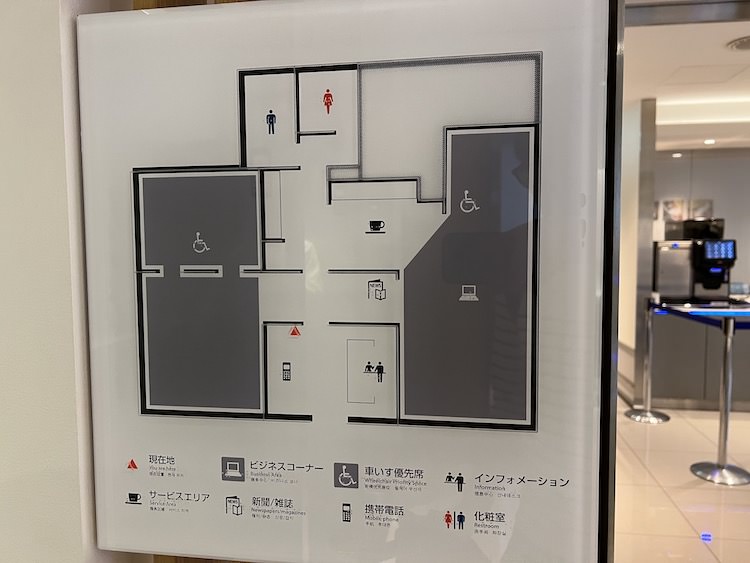 ▲鹿児島空港「ANA LOUNGE」案内図